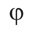 rho letter greek symbol logo vector