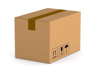 cargo box on white background. Isolated 3D illustration