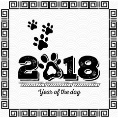 Sticker - 2018 chinese new year year of the dog design