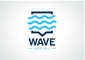 Poster - Wave Social Logo Template Design Vector, Emblem, Design Concept, Creative Symbol, Icon