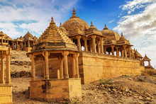 Ancient Royal Cenotaphs Ruins At Bada Bagh Jaisalmer Rajasthan.
