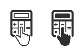 Sticker - Calculator vector icon.