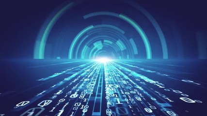 Wall Mural - digital data tunnel technology 