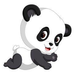 Wall Mural - Cute funny baby panda 