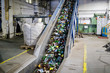 production line for the processing of plastic waste in the factory