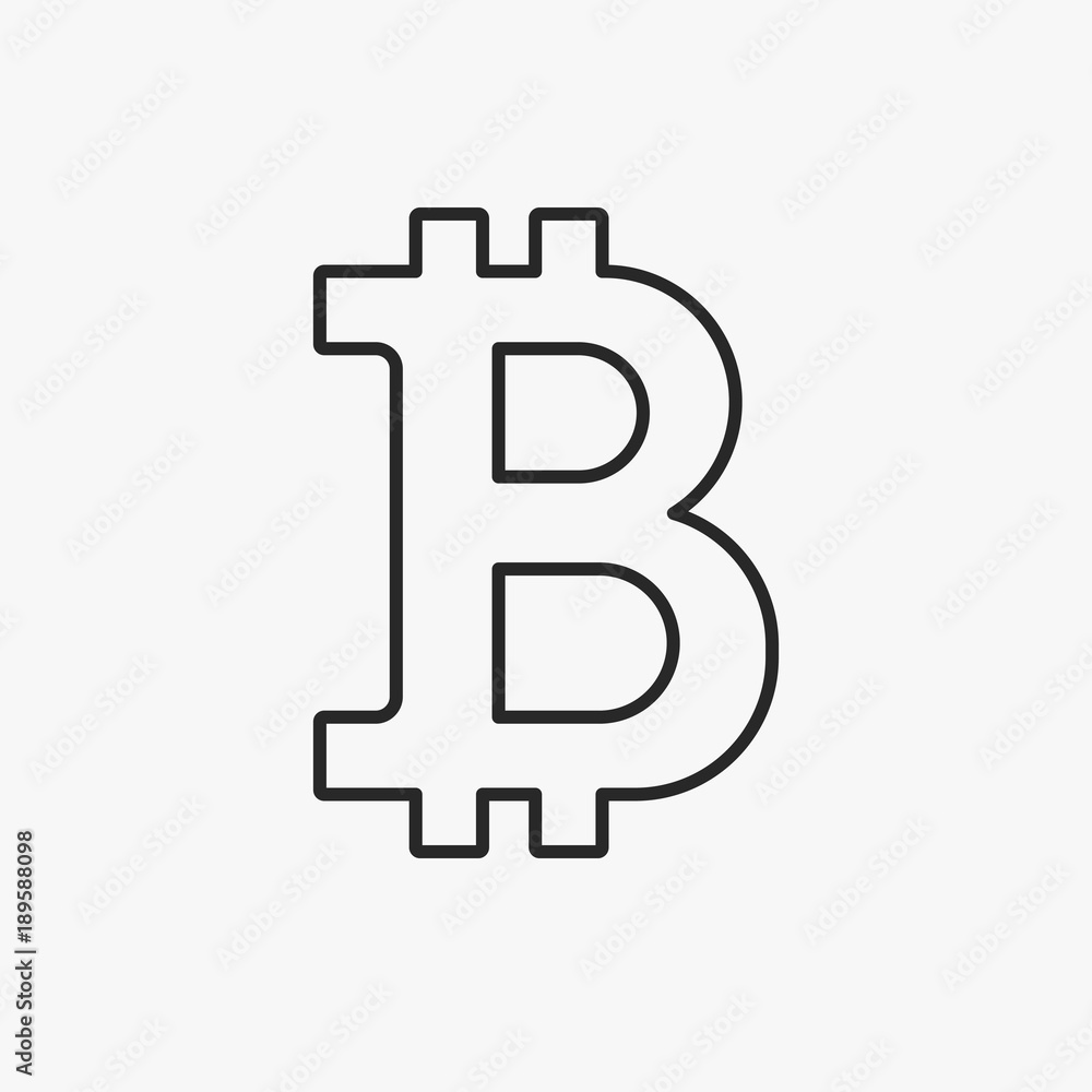 Image vectorielle Stock Bitcoin outline icon, vector line sign, payment  symbol, coin logo. Crypto currency, virtual electronik, internet money.  Bitcoin embleme isolated on white. Cryptocurrency e-commerce concept. |  Adobe Stock