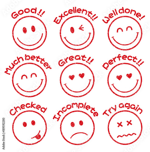 Fotografía emoticons / face stamp icon set for educational use etc