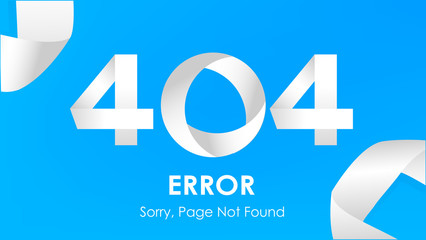 Wall Mural - 404 ribbon error page not found vector graphic background