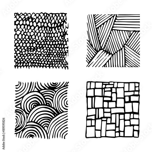 Vector Collection Ink Hand Drawn Texture Lines Hatching Circles