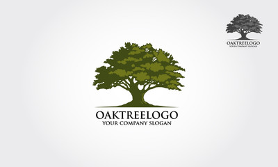 oak tree logo illustration. vector silhouette of a tree.