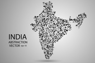 Wall Mural - The Republic of India, an Abstract Map consisting of circles. Vector eps 10.