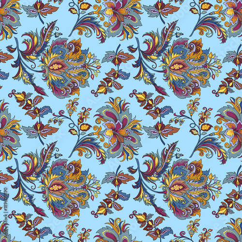 Photographie seamless ornament with decorative flowers