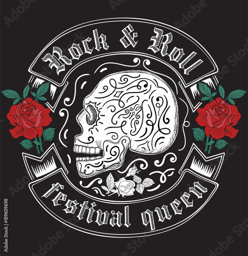 Fotomural cool rock and roll graphic for tees and other uses