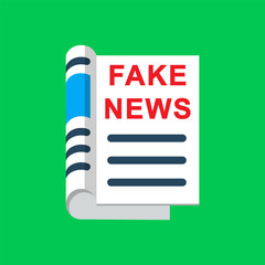 Fake news vector flat icon, newspaper illustration 