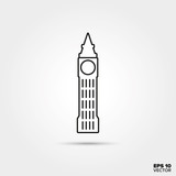 Fototapeta Big Ben - Big Ben Line Icon