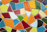 Detail of a multicolored glass mosaic
