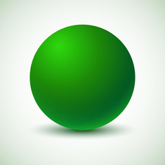 Green ball. Vector illustration. 
