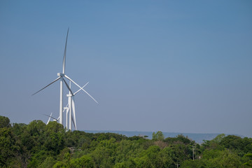 Wind turbines on mountain