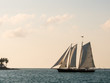 Large Schooner style sailboat on the water during sunset in the Florida Keys