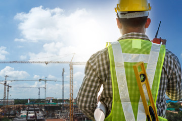 Wall Mural - Engineers are working at building sites.