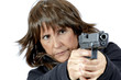 © Pamela Au - Attractive Woman aiming a Handgun