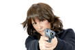 © Pamela Au - Mature Woman aiming a Gun
