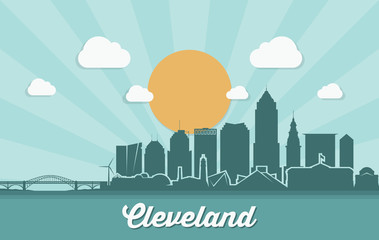 Wall Mural - Cleveland skyline - Ohio