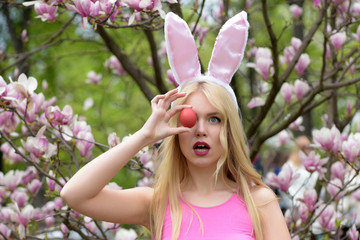 Sticker - woman with red egg and open mouth