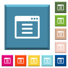 Application options white icons on edged square buttons