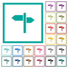 Poster - Signpost flat color icons with quadrant frames