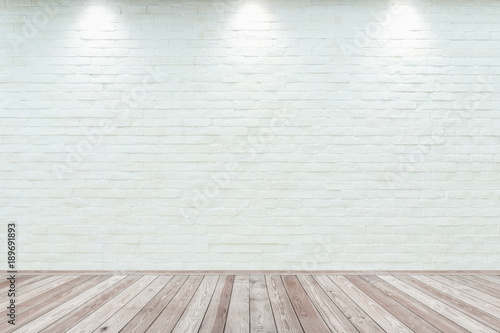 Room Interior Vintage With White Brick Wall And Wood Floor Buy