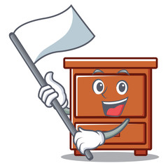 Sticker - With flag wooden drawer mascot cartoon