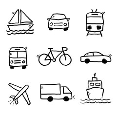 Transportation Doodles Collection