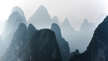 Beautiful Mountain Landscape In Yangshuo Guilin, China.