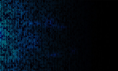 Blue binary background. Modern network algorithm illustration