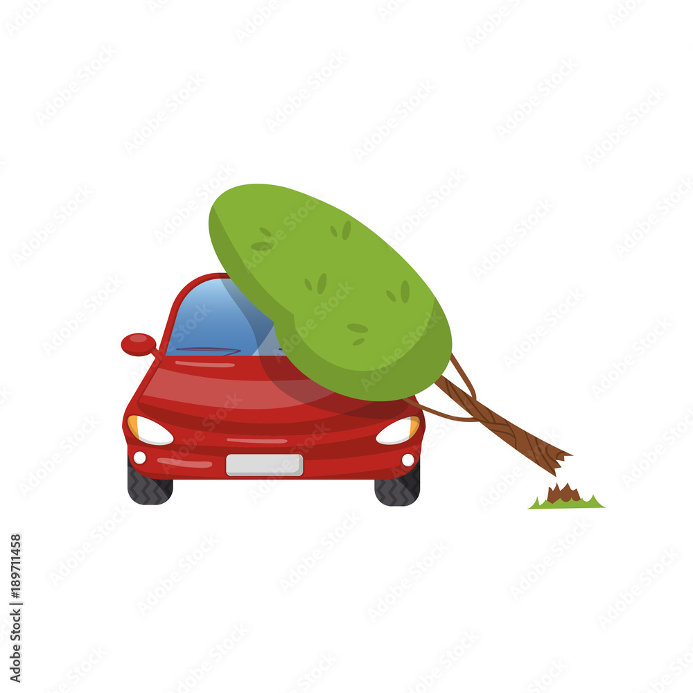 Tree falling on vehicle, car insurance concept cartoon vector Illustration  Stock Vector | Adobe Stock, image size:1000x1000
