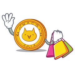 Sticker - Shopping Monacoin character cartoon style