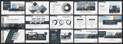 Fotomural Abstract white, gray presentation slides