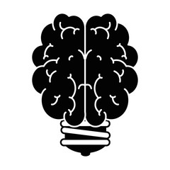 Sticker - bulb light with brain