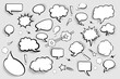 Blank speech bubbles. Set of comic speech bubbles with shadows. Vector illustration