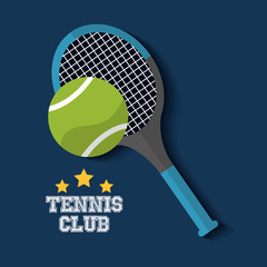 Poster - tennis club racket and ball sport vector illustration