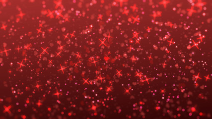 Wall Mural - Out of focus background, Valentine's day, Hearts fly valentine blur  background, love valentine on red, Colorful hart on red pastel background, light star on gradient radial effect