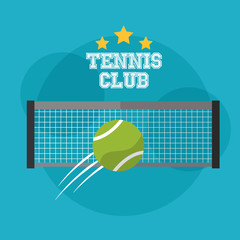 Sticker - tennis club grid and speed ball sport emblem vector illustration