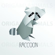 Origami raccoon vector illustration