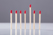 © Andrey Popov - Raised Up Stick Among Unused Matchstick In A Row