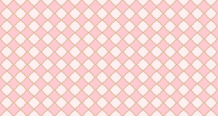 Seamless arabic geometric pattern. Can be use for royal party backdrop.(girl baby shower, birthday, mom's day, wedding) Pink and golden vector background. Little princess style. Trendy pastel colors.