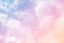 Sun And Cloud Background With A Pastel Colored


