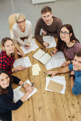 Poster - Smiling happy group of young business people