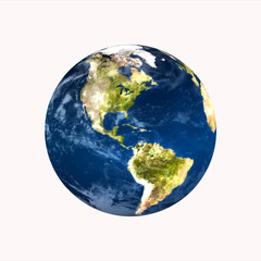 Wall Mural - planet earth on white background 3d rendering