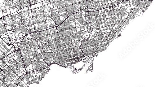 Plakat Mapa wektorowa miasta Toronto, Kanada